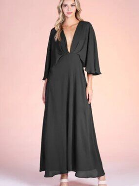 TYCHE Crinkle Cape Maxi Dress